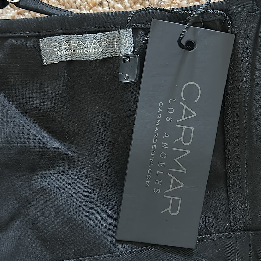 Carmar NWT Sexy Black Chained Adjustable Straps Tank Crop Top **Size 6**🔥🔥 - Picture 4 of 4